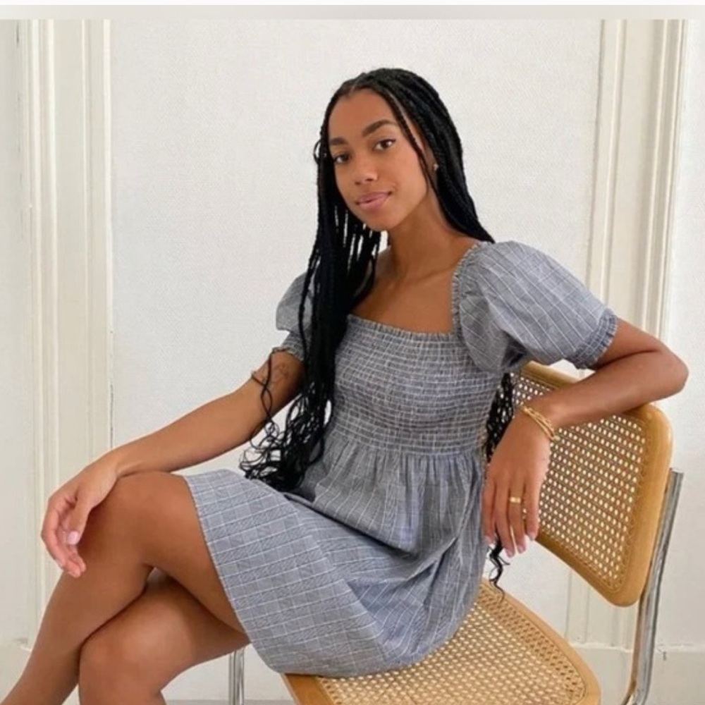 Hill House Athena Nap Dress in Grey Check